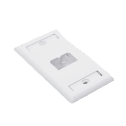 Placa de Pared Vertical Clásica, Salida Para 2 Puertos Mini-Com, Con Espacios Para Etiquetas, Color Blanco