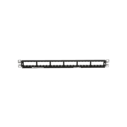 Panel de Parcheo Modular Mini-Com (Sin Conectores), Plano, Totalmente Blindado, de 24 puertos, 1UR