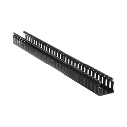 Canaleta Ranurada de PVC sin Tapa, Tipo H (Tapa Abisagrada), 55.1 mm de Ancho, 50.3 mm de Alto y 1828.8 mm de Largo, Color Negro