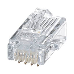 Plug RJ45 Cat5e, Para Cable UTP de Calibres 24-26 AWG, Chapado en Oro de 50 micras, Paquete de 50 piezas