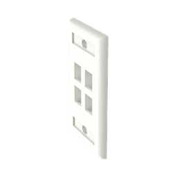Placa de Pared Vertical, Salida Para 4 Puertos Keystone, Con Espacios Para Etiquetas, Color Banco Mate
