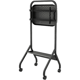 Carro Móvil para Pantalla Plana / 43" a 75"+ Displays / Altura Ajustable 49.8"-65.8" (126.5-167.1 cm) / Capacidad 150 lb (68 kg) / 4 Ruedas Dobles 4" (102 mm) / Gestión de Cableado Interno / Estructura Tubular / Incl