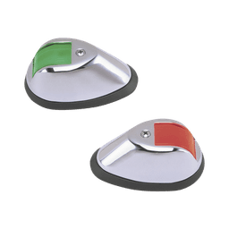 Set de Luces de Navegación Verticales en Carcasa Cromada en Color Rojo/Verde para Embarcaciones a Motor de Hasta 20 Metros 