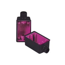 Caja Rectangular de 3/4" / 1 Entrada / Con Recubrimiento exterior de  PVC e interior Purpura.
