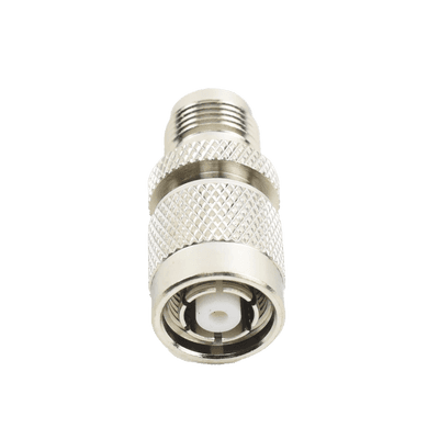 Adaptador en Línea, de Conector TNC Macho Inverso a TNC Hembra, Nquel/ Oro/ Teflón.