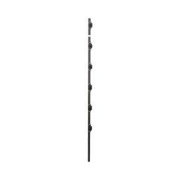 Poste de Paso para Cerca Eléctrica / Tubo de Acero Galvanizado / 6 Aisladores / 1.4 m (4.6 ft) / Diámetro 25 mm (1 in) / Acabado Negro