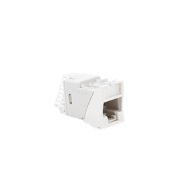 Jack UltraMAX Cat6, UTP, Montaje híbrido en Placa de Pared (Plano y Angulado), Color Blanco, Punch Down