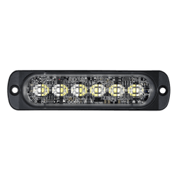 Luz Auxiliar de 12 LED, Rojo/Azul, SAE, Bisel Negro, Lente Transparente