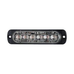 Luz Auxiliar de 12 LED, Rojo/Azul, SAE, Bisel Negro, Lente Transparente