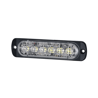 Luz Auxiliar de 12 LED, Rojo/Azul, SAE, Bisel Negro, Lente Transparente