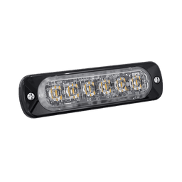 Luz Auxiliar de 6 LED, Azul, Bisel Negro, Lente Transparente