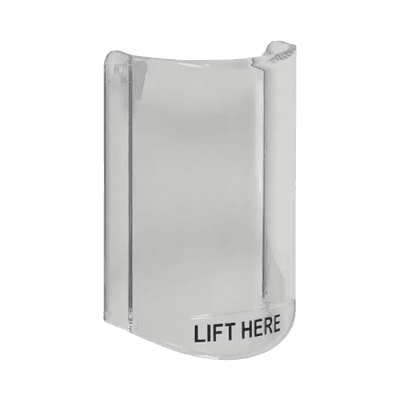 Cubierta Protectora De Policarbonato, Súper Resistente, Sin Sonido, Texto En Ingles, Para Botones Multiusos Serie Stopper® Station De STI