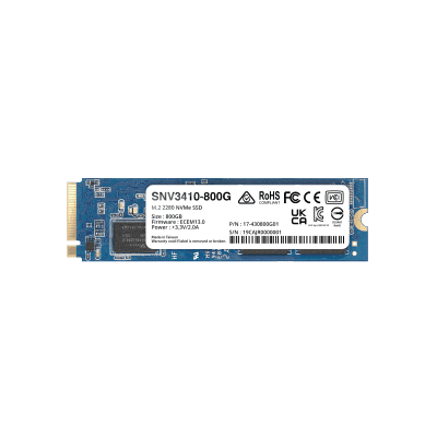 SSD NVMe M.2 SNV3410/3510 | SSD 400GB | Alto Rendimiento 400000 IOPS Lectura | 70000 IOPS Escritura | Resistencia 1022 TBW | Protección de Datos Integral | Análisis de Vida Útil | Diseñada para Sistemas Synology.