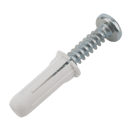 Paquete de 20 taquetes blancos  3/4" y 20 tornillos 8mm x 3/4" (1101-05002)