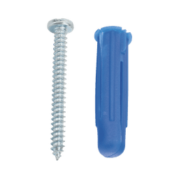 Paquete de 6 taquetes azul 2" y 6 tornillos 12mm x 2" (1105-05002)