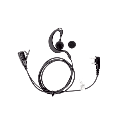 Micrófono - audífono de gancho ajustable al oído con conector de dos pines para KENWOOD Y TXPRO