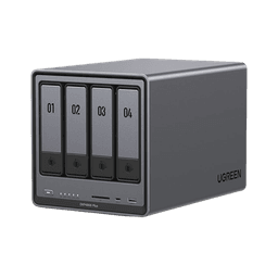 NAS UGREEN NASync DXP4800 Plus / Procesador Intel Pentium Gold 8505 5 Núcleos / 4 Bahías SATA + 2 M.2 NVMe PCIe 4.0 / 8GB DDR5 Expandible a 64GB / 10GbE + 2.5GbE / USB 3.2 Gen 2 Tipo C / HDMI 4K / Sistema Almacenamiento Conectado Red