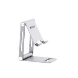 Soporte para Teléfono Celular de Aluminio | Angulo Ajustable | Amplia Compatibilidad con dispositivos de 4.7'' a 7.9'' | Antideslizante | Antiarañazos | Plegable | Color Gris.