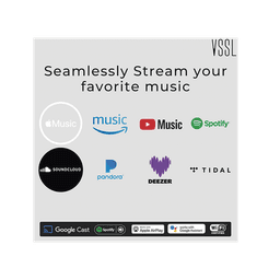 Amplificador una Zona, 2 Canales, 50 W por Canal, con Chromecast, Alexa Cast, Airplay, Spotify Connect: funciona con Google Assist