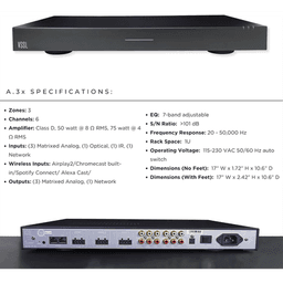 VSSL 3 zonas, 6x50W, con Chromecast, Alexa Cast, Airplay, Spotify Conn en cada zona - funciona con GoogleAsst