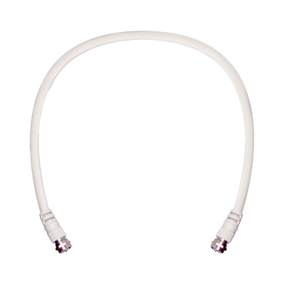 Jumper Coaxial con Cable Tipo RG-6 en Color Blanco de 60.96 Centímetros (24 Pulgadas) de Longitud y Conectores F Macho en Ambos Extremos. 75 Ohm de Impedancia.