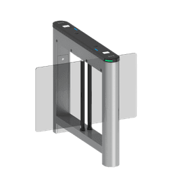 Barrera Abatible para un carril de acceso peatonal con cubiertas intercambiables