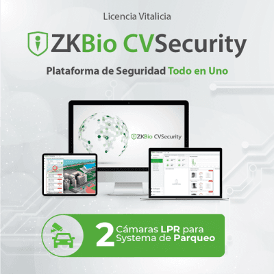 Licencia para ZKBio CVsecurity para modulo de estacionamiento de 2 carriles con camara de reconocimiento de placas